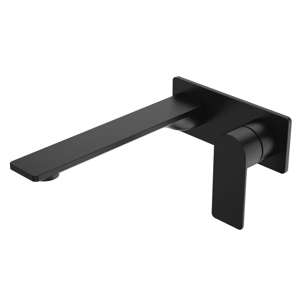 Caroma Urbane II 220mm Wall Basin/Bath Mixer Rectangular Cover Plate Lead Free Matte Black - Image 3