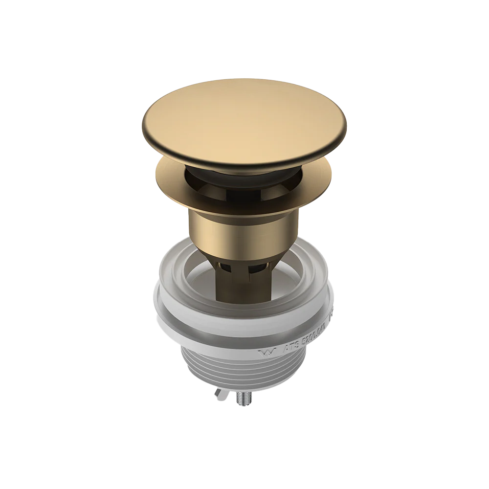 Caroma Urbane II Basin Dome Pop-Up Plug & Waste Brushed Brass - Image 3