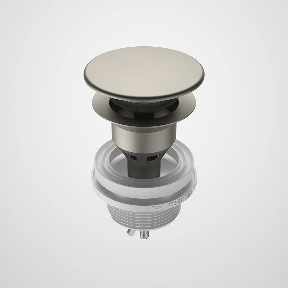 Caroma Urbane II Basin Dome Pop-Up Plug & Waste Brushed Nickel - Image 2