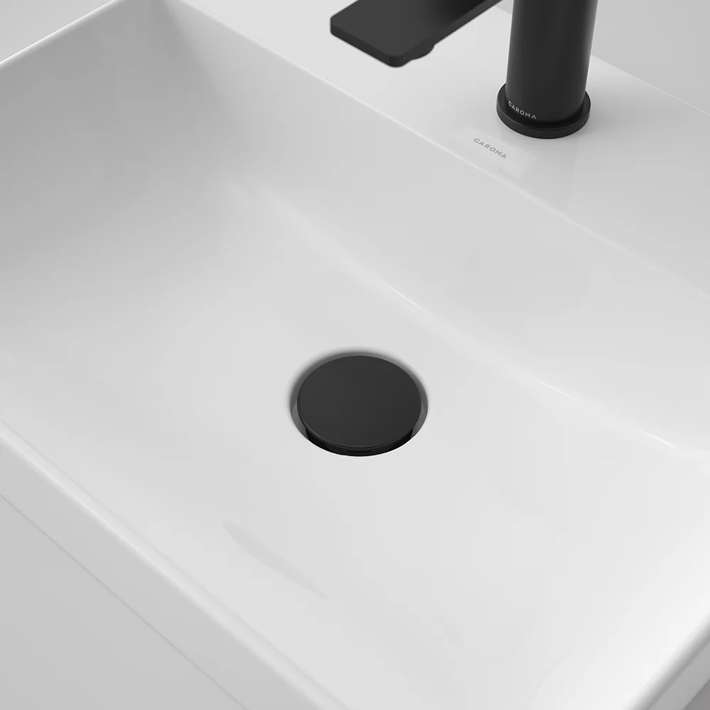 Caroma Urbane II Basin Dome Pop-Up Plug & Waste Matte Black - Image 4
