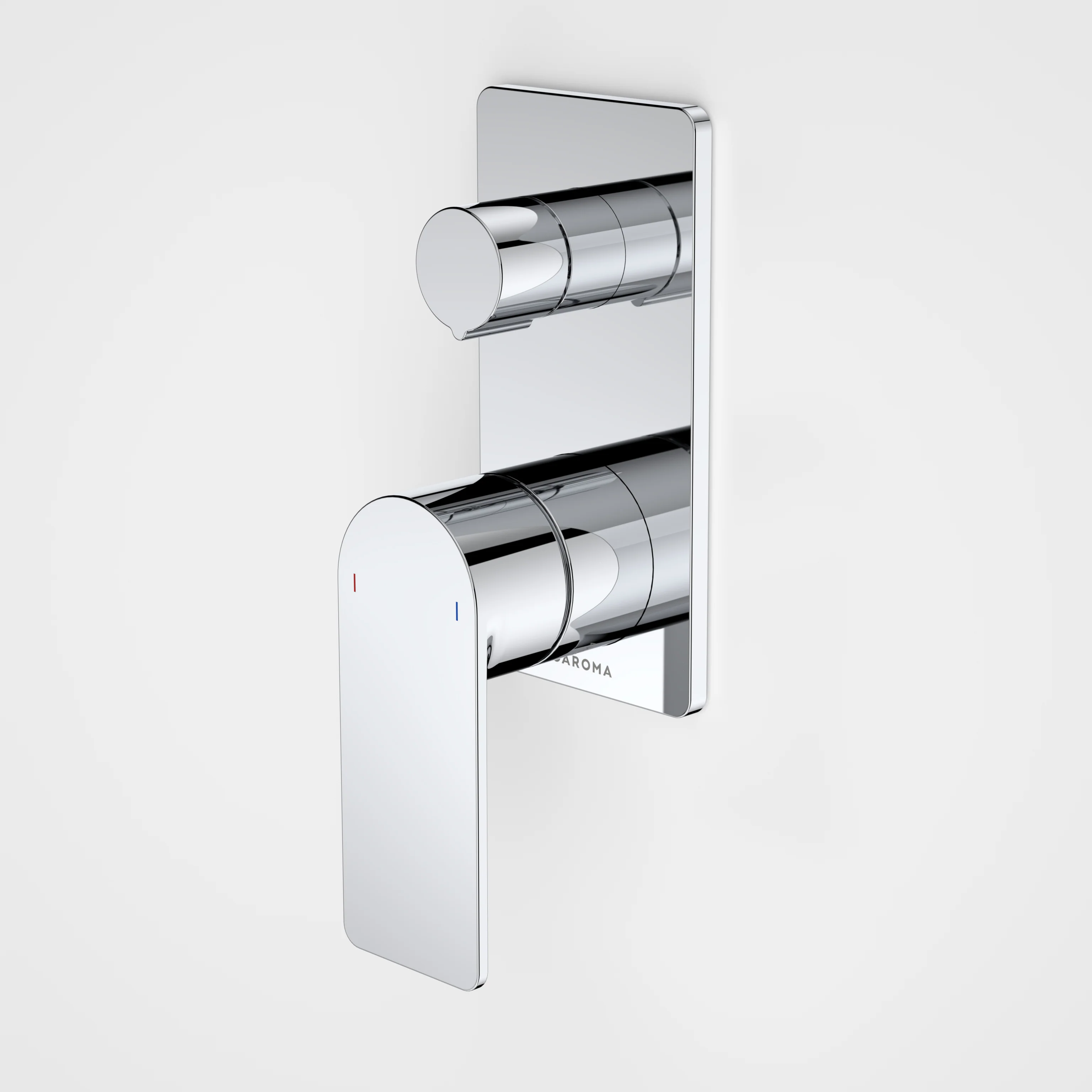 Caroma Urbane II Bath/Shower Mixer With Diverter Rectangular Cover Plate Chrome - Image 2