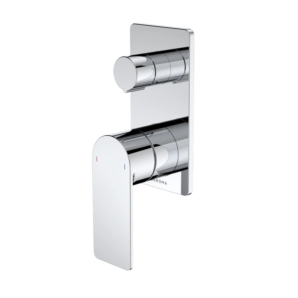 Caroma Urbane II Bath/Shower Mixer With Diverter Rectangular Cover Plate Chrome - Image 3