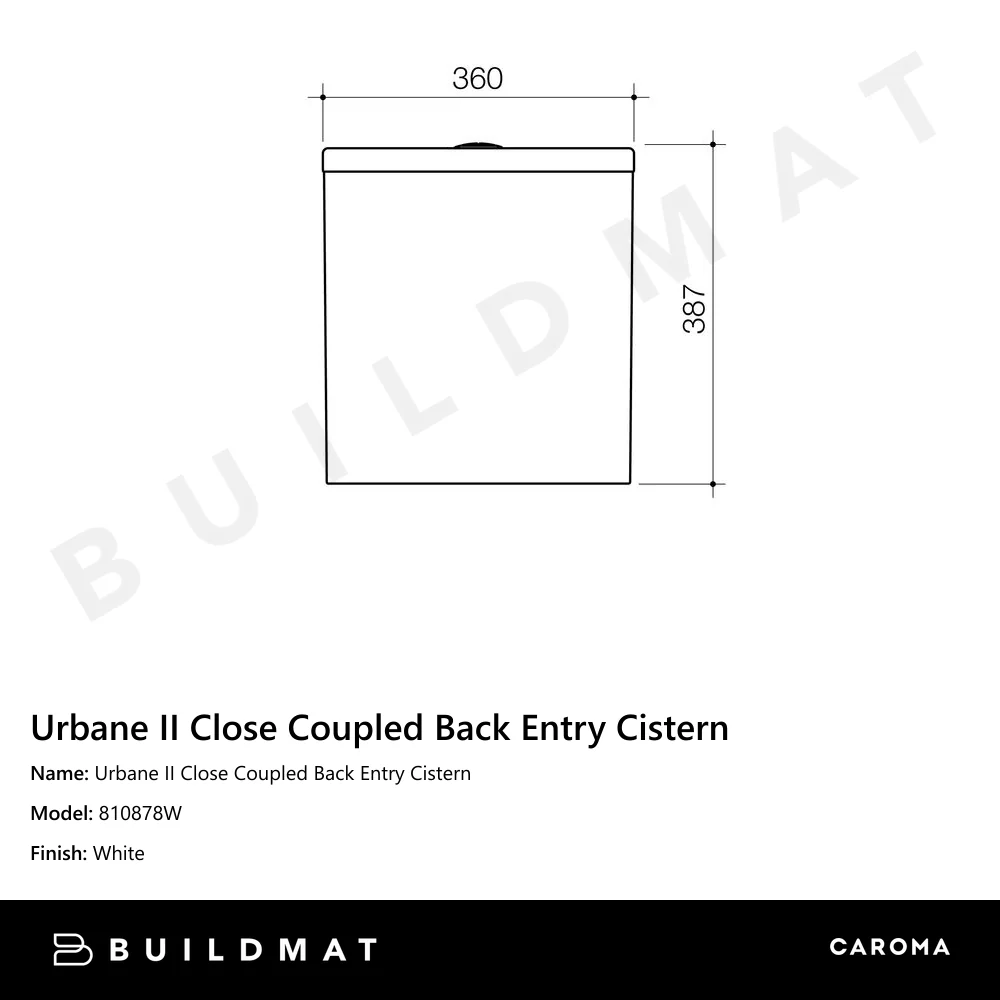 Caroma Urbane II Close Coupled Back Entry Cistern - Image 4