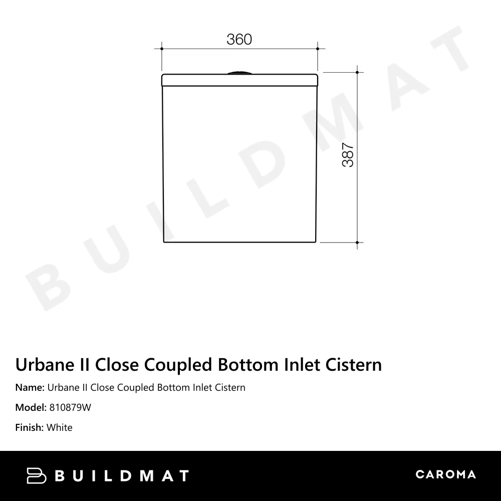 Caroma Urbane II Close Coupled Bottom Inlet Cistern - Image 4