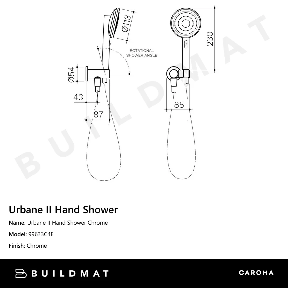 Caroma Urbane II Hand Shower Chrome - Image 4