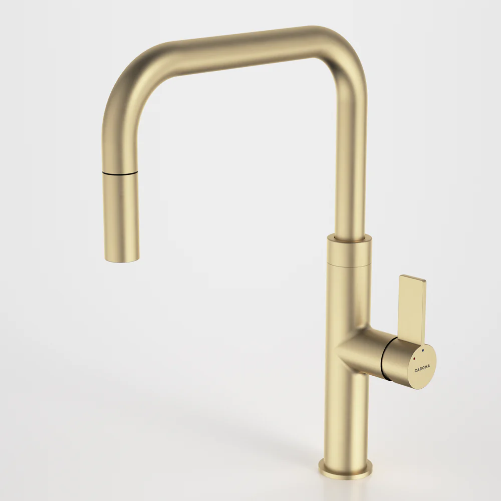 Caroma Urbane II Pull Out Sink Mixer Brushed Brass - Image 4