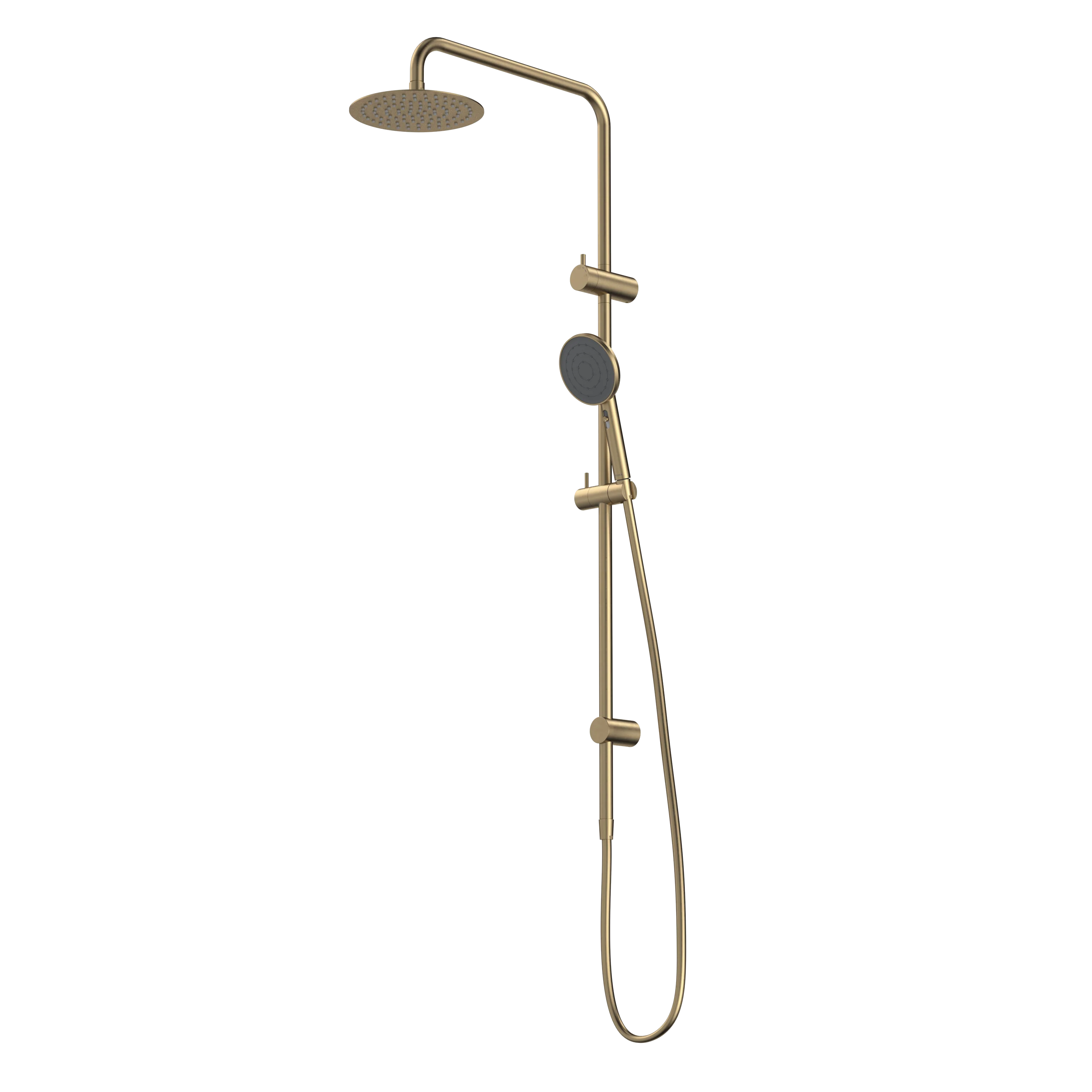 Caroma Urbane II Rail Shower with 200mm Overhead Brushed Brass - Image 2