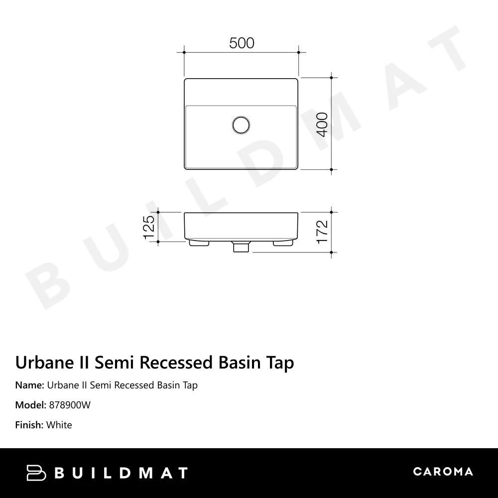 Caroma Urbane II Semi Recessed Basin Tap - Image 4