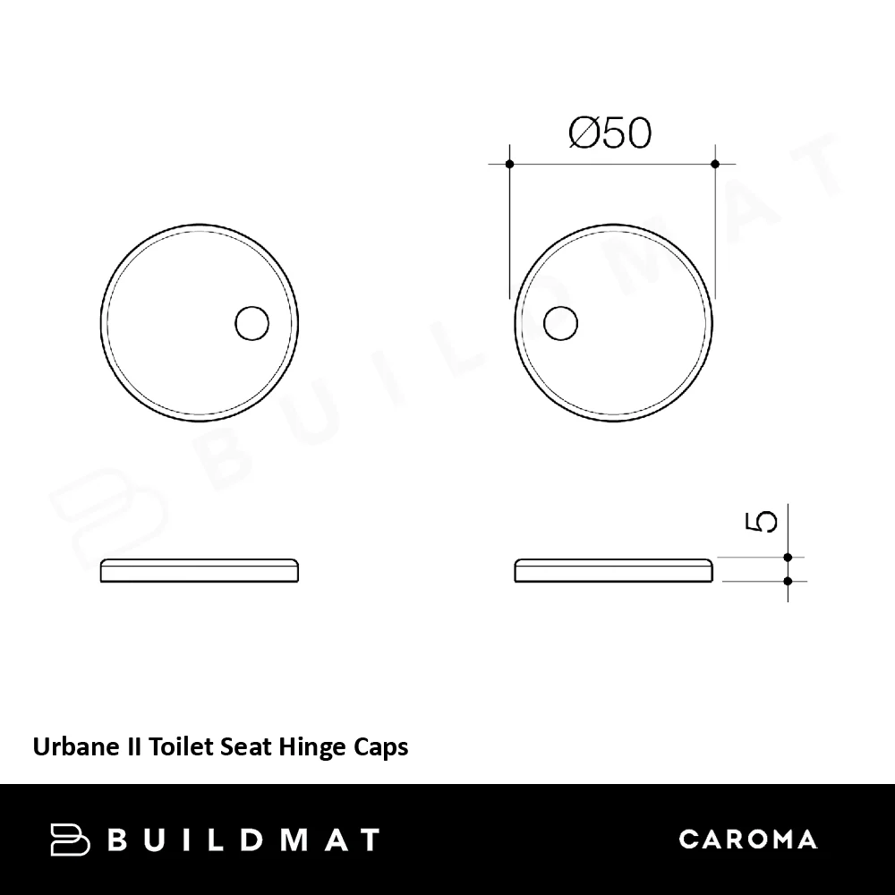 Caroma Urbane II Toilet Seat Hinge Caps Brushed Brass - Image 4