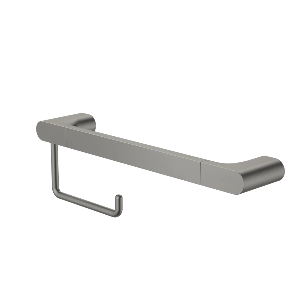 Caroma Urbane II Universal Rail 400mm Toilet Roll Holder Set Gunmetal