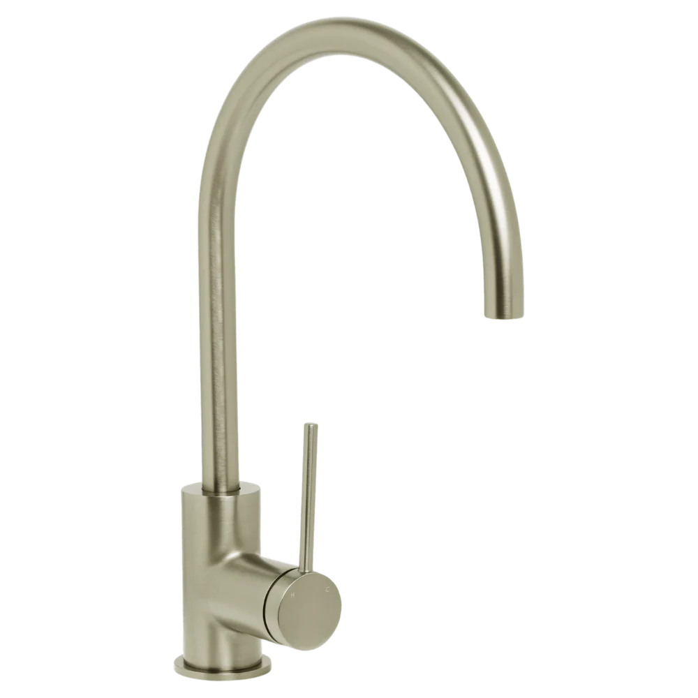 Johnson Suisse Venezia Gooseneck Sink Mixer Brushed Nickel - Image 3