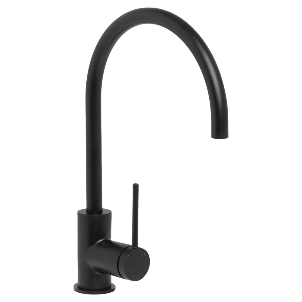 Johnson Suisse Venezia Gooseneck Sink Mixer Matte Black - Image 3
