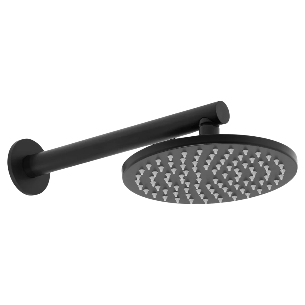Johnson Suisse Venezia Overhead Rain Shower With 300mm Wall Arm Matte Black - Image 3