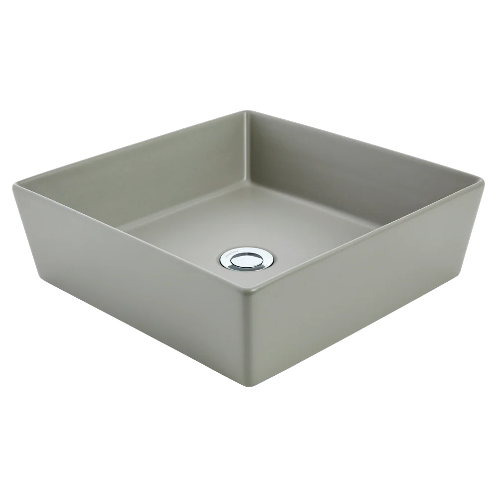 Johnson Suisse Venezia Square Countertop Vessel With Chrome Pop-up Waste Ash - Image 3