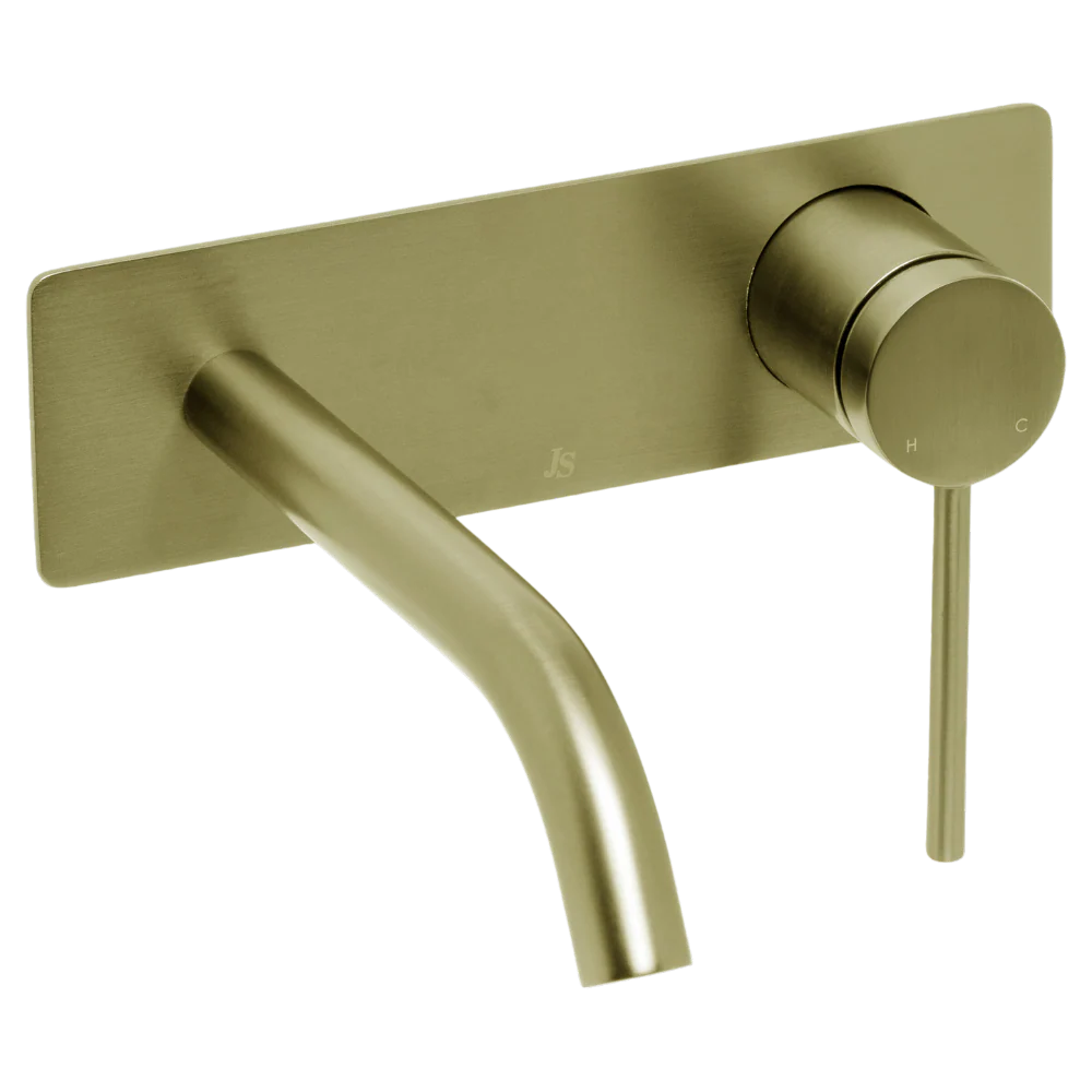 Johnson Suisse Venezia Wall Basin Mixer Brushed Brass Gold - Image 3
