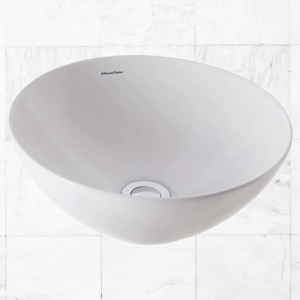 Johnson Suisse Venezia White Round Bowl Countertop Vessel - Image 2