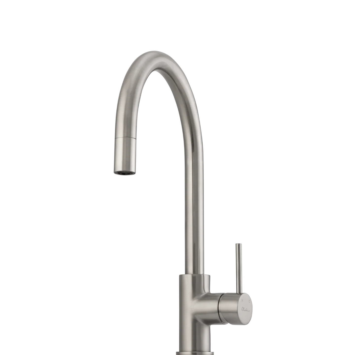 Oliveri Venice Pull Out Goose Neck Mixer Brushed Nickel - Image 3