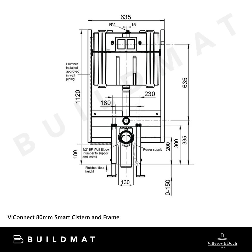 Villeroy & Boch ViConnect 80mm Smart Cistern and Frame White - Image 4