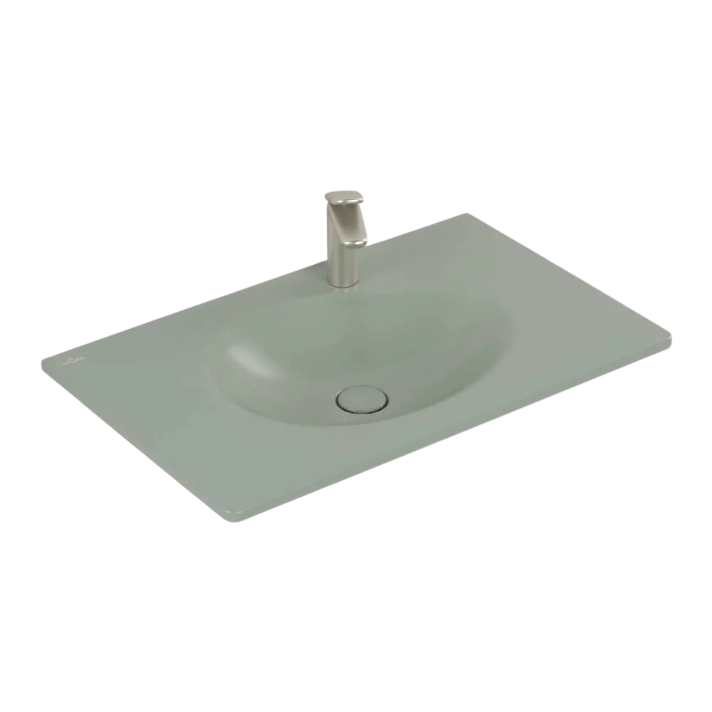 Villeroy & Boch Antao 800mm Wall Hung Basin 1 Tap Hole Morning Green - Image 3