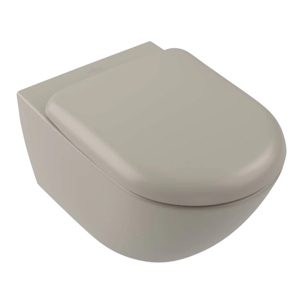 Villeroy & Boch Antao TwistFlush Wall Hung Toilet Pan and Seat Almond - Image 3