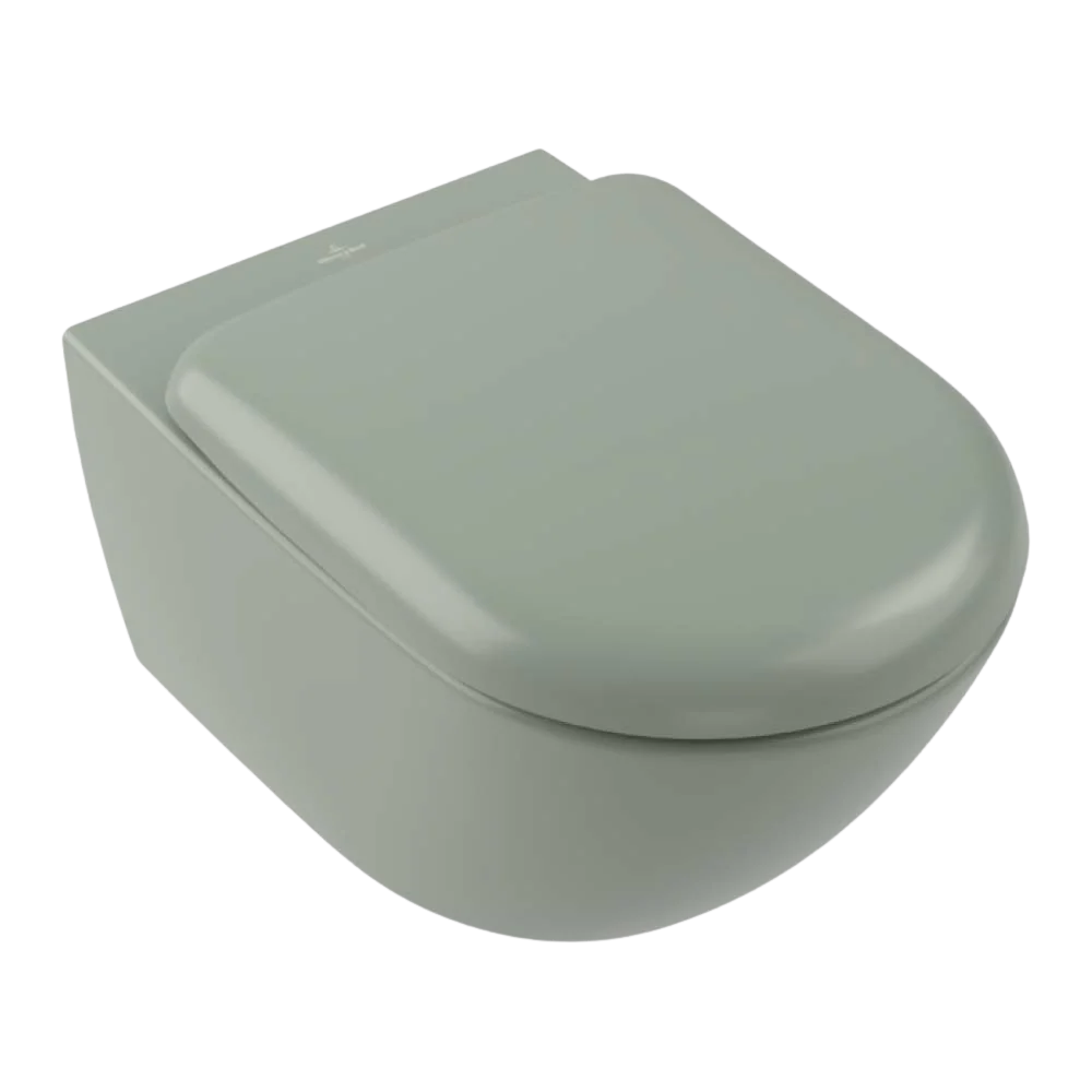 Villeroy & Boch Antao TwistFlush Wall Hung Toilet Pan and Seat Morning Green - Image 3