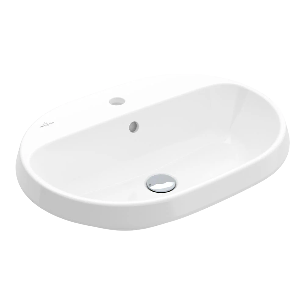 Villeroy & Boch Architectura 2.0 600mm Oval Drop In Basin with Overflow 1 Tap Hole Alpine White - Image 3