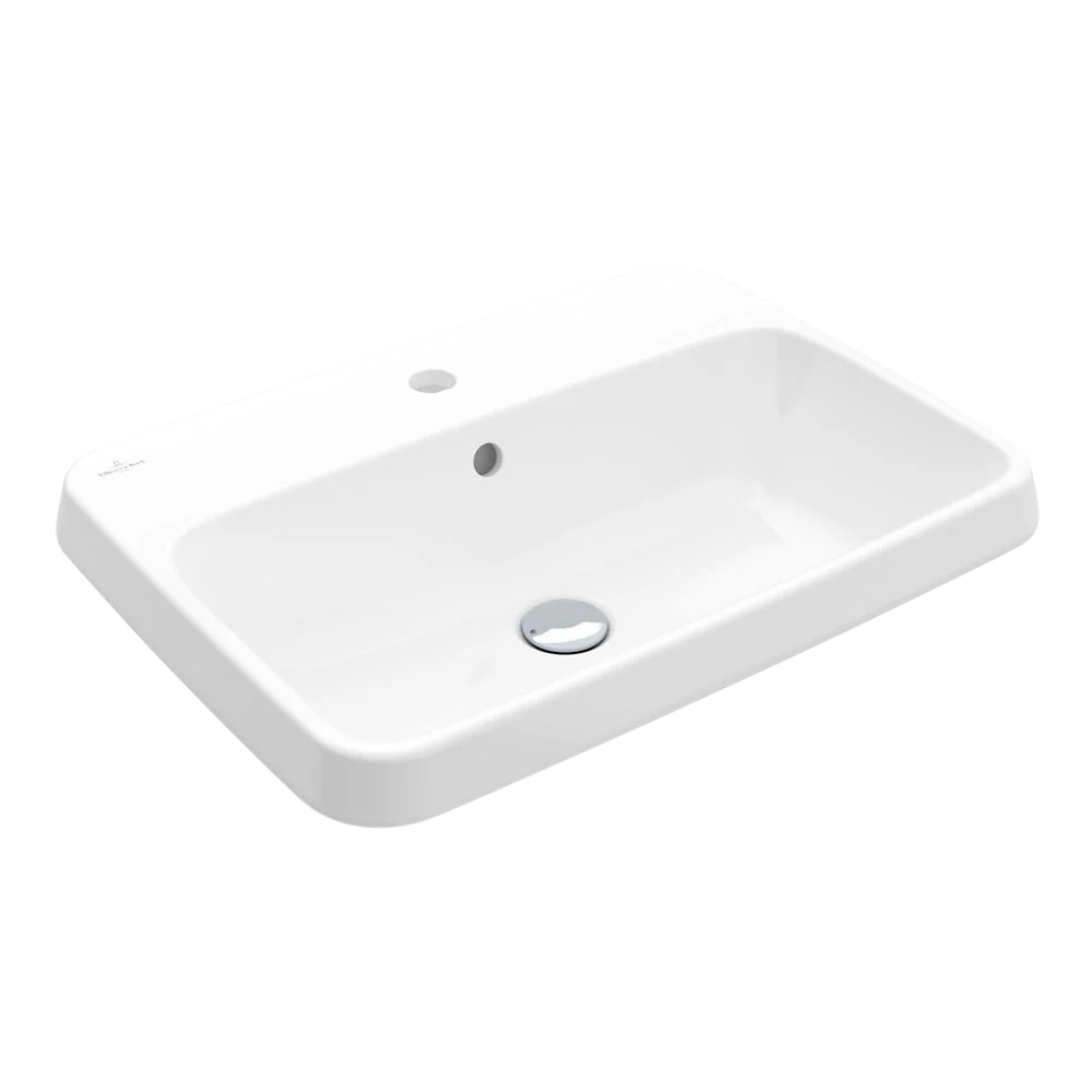 Villeroy & Boch Architectura 2.0 600mm Rectangular Drop In Basin with Overflow 1 Tap Hole Alpine White - Image 3