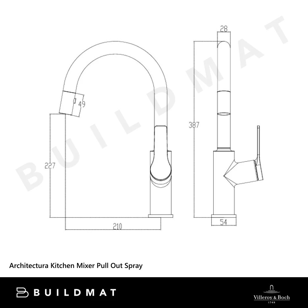 Villeroy & Boch Architectura Kitchen Mixer Pull Out Spray Matte Black - Image 4