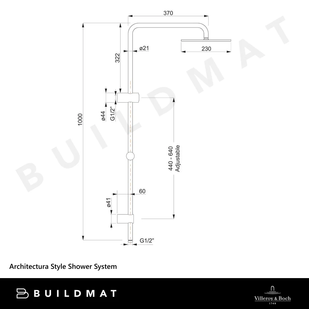 Villeroy & Boch Architectura Style Shower System Matte Black - Image 4