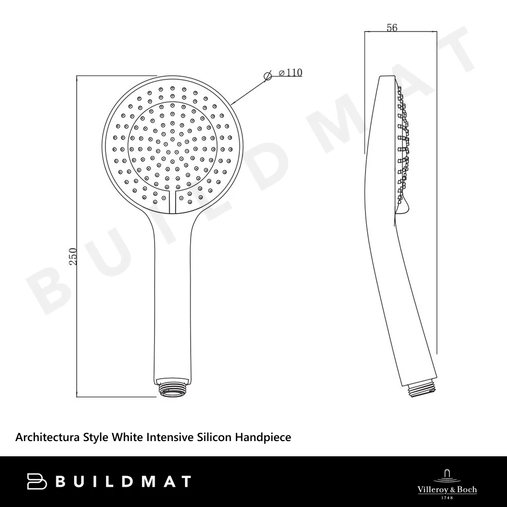 Villeroy & Boch Architectura Style White Intensive Silicon Shower Handpiece Chrome - Image 4