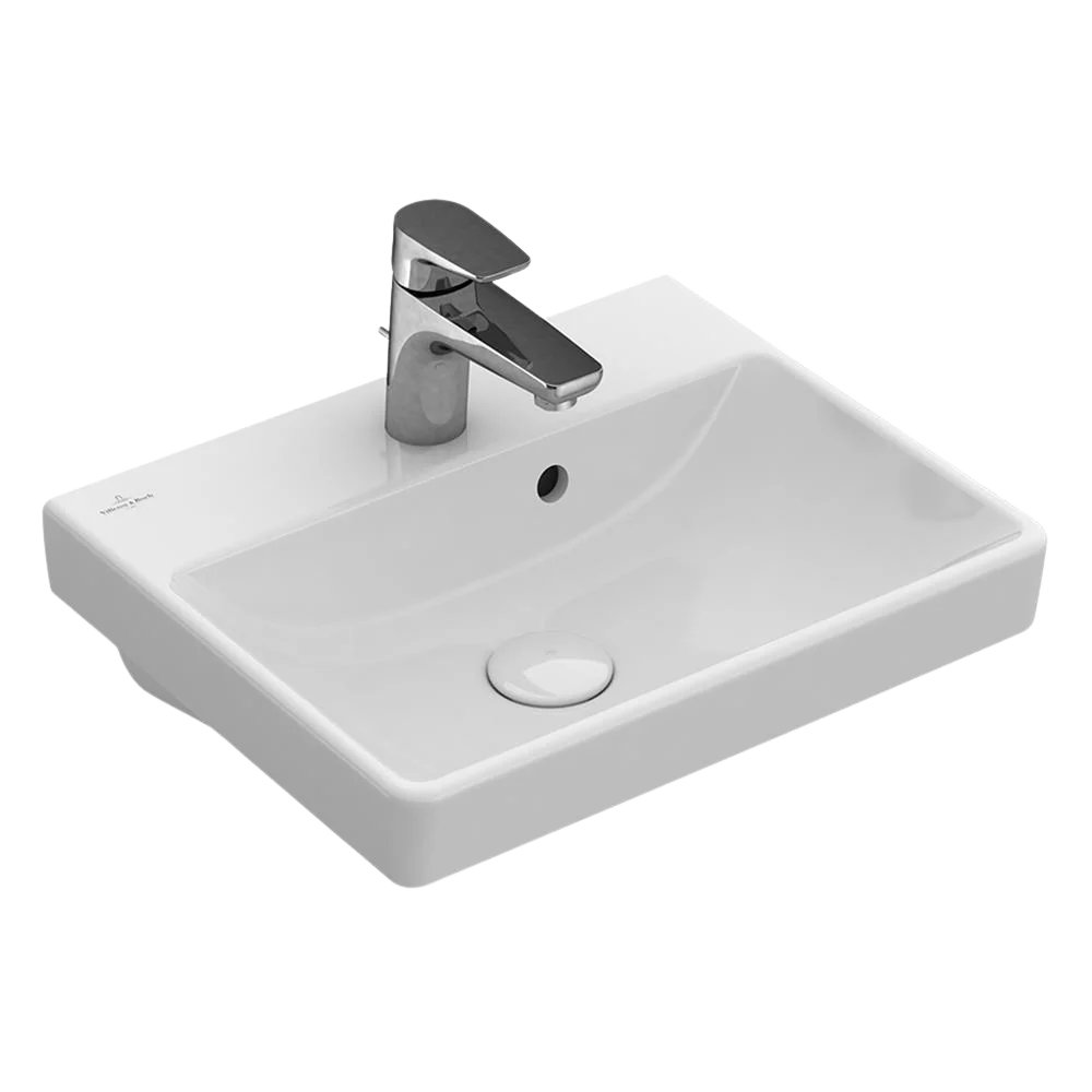 Villeroy & Boch Avento 450mm Rectangular Hand Wash Basin with Overflow 1 Tap Hole Alpine White - Image 3