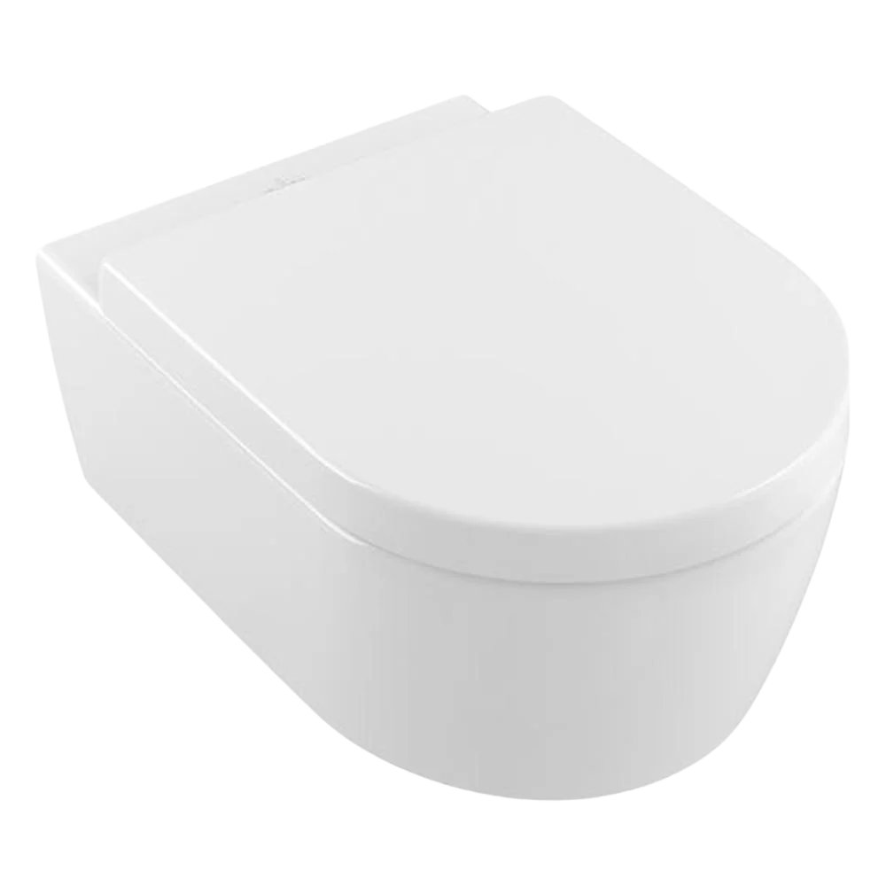 Villeroy & Boch Avento DirectFlush Wall Hung Toilet Pan and Seat CeramicPlus Alpine White