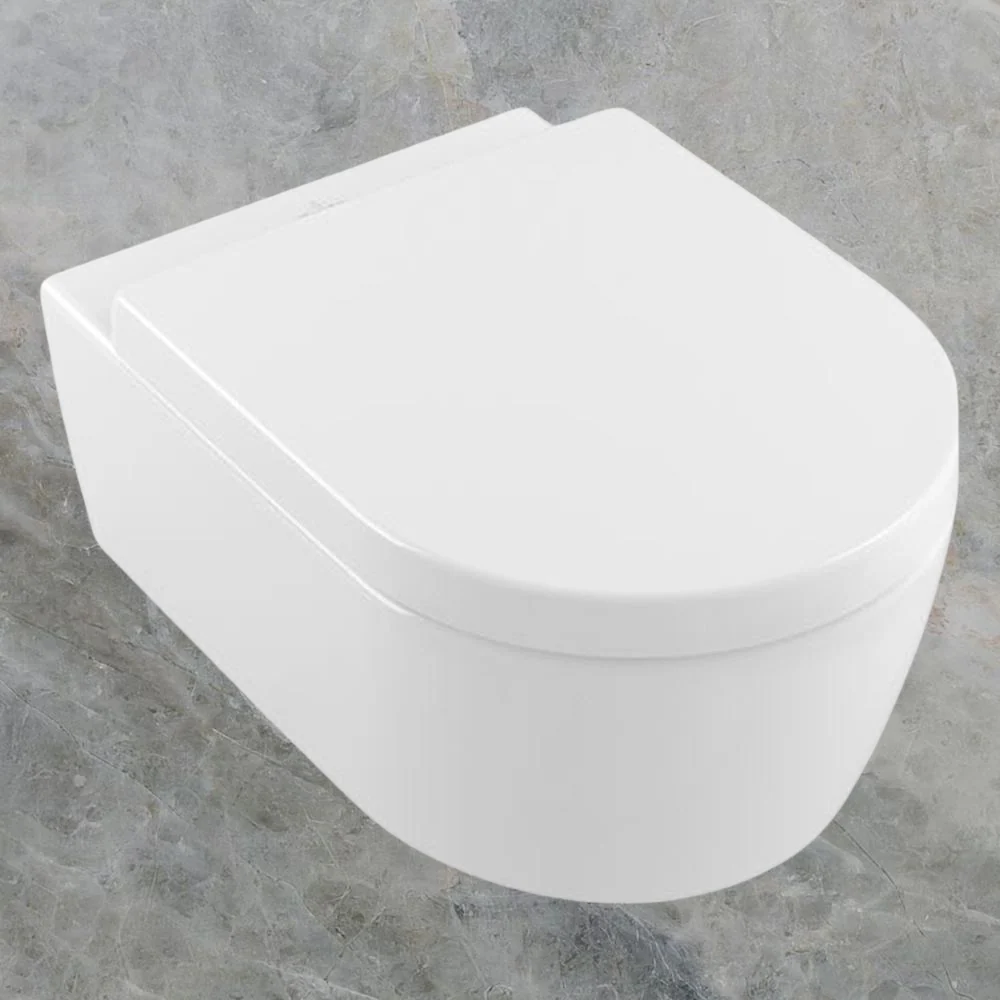 Villeroy & Boch Avento DirectFlush Wall Hung Toilet Pan and Seat CeramicPlus Alpine White - Image 2