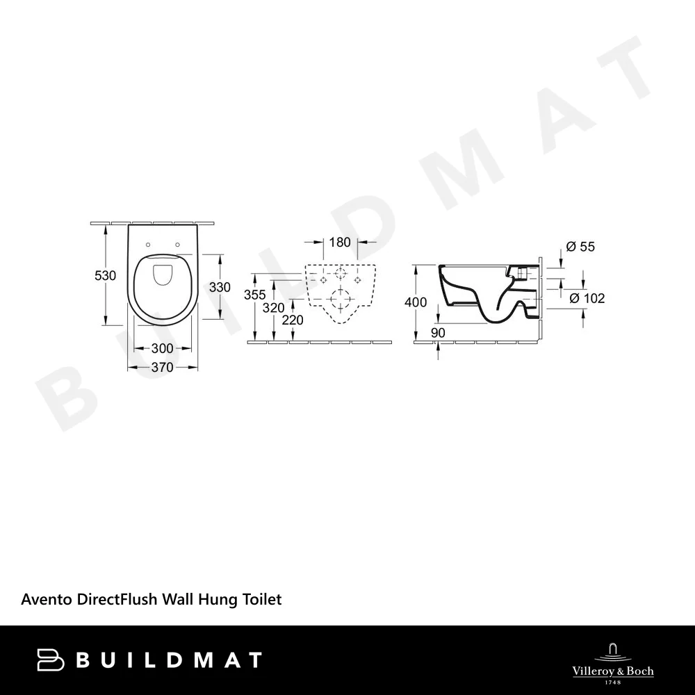 Villeroy & Boch Avento DirectFlush Wall Hung Toilet Pan and Seat CeramicPlus Alpine White - Image 4
