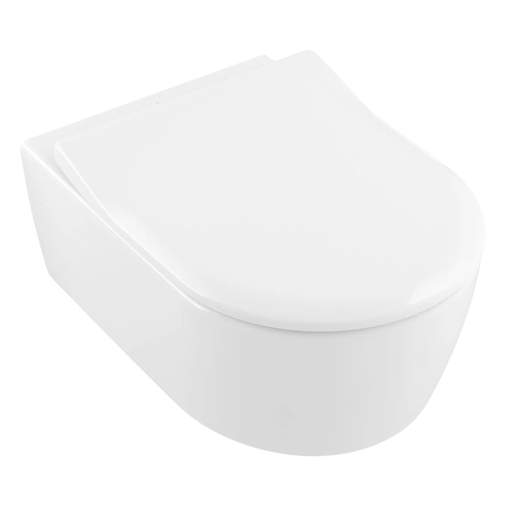 Villeroy & Boch Avento DirectFlush Wall Hung Toilet Pan with Slim Seat CeramicPlus Alpine White - Image 3