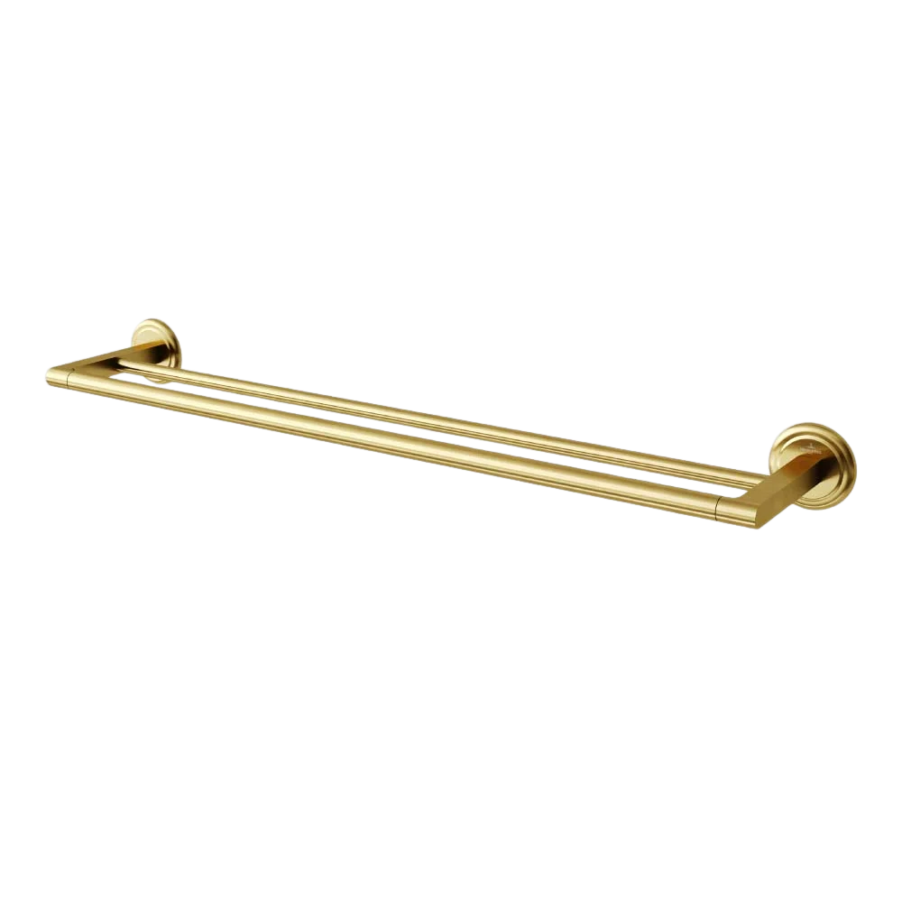 Villeroy & Boch Avia 2.0 600mm Double Towel Rail Brushed Gold - Image 3