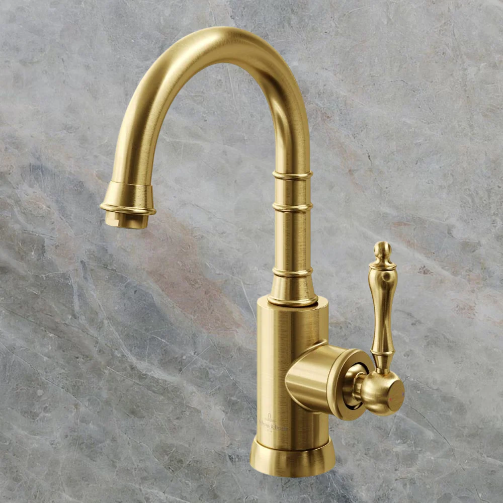 Villeroy & Boch Avia 2.0 Gooseneck Basin Mixer Brushed Gold Lead Free - Image 2