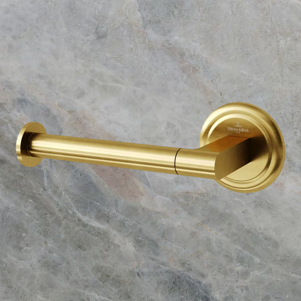 Villeroy & Boch Avia 2.0 Toilet Roll Holder Left Hand Facing Brushed Gold - Image 2