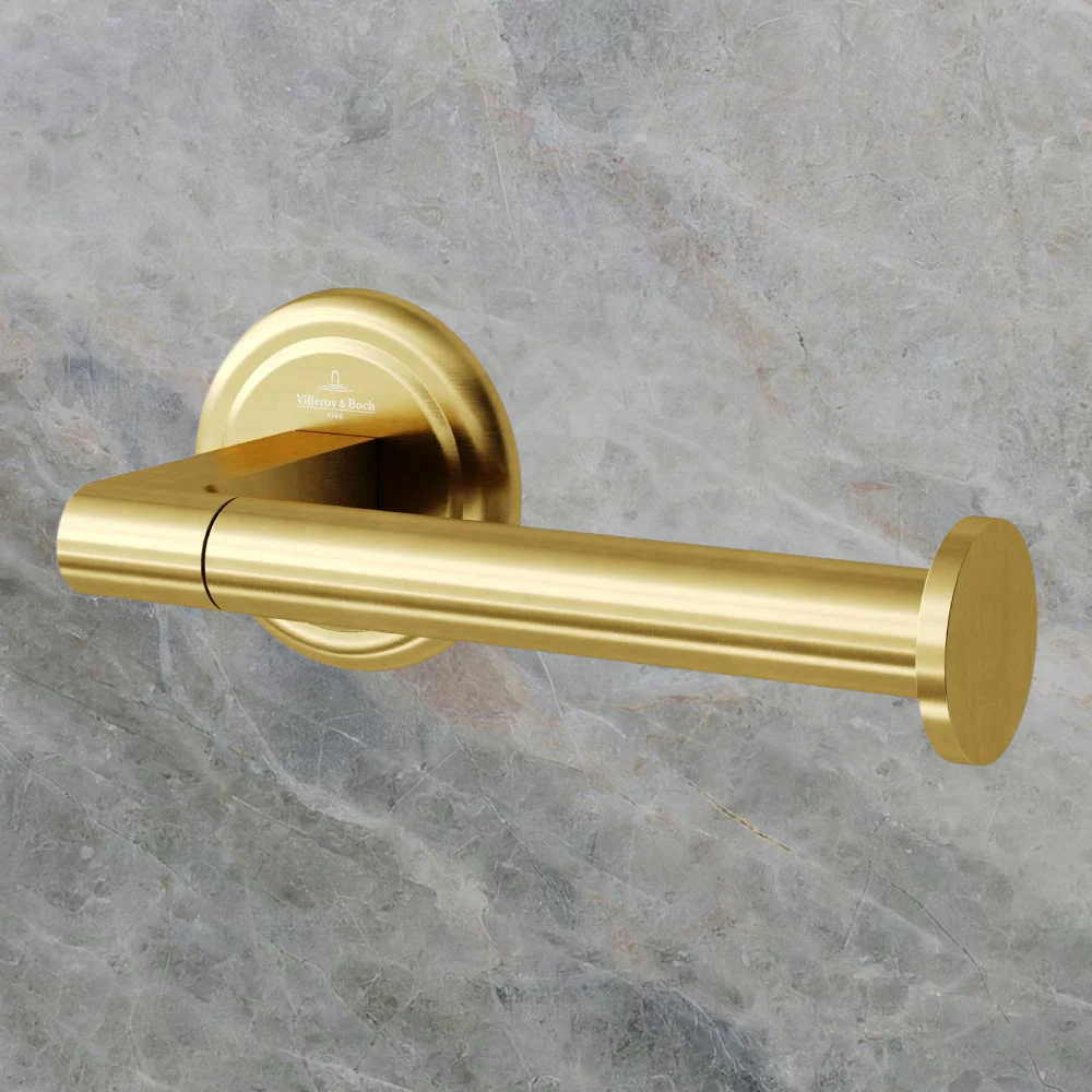 Villeroy & Boch Avia 2.0 Toilet Roll Holder Right Hand Facing Brushed Gold - Image 2