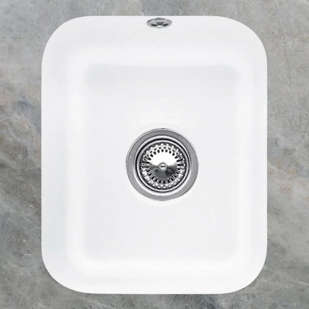 Villeroy & Boch Cisterna 45 370mm Rectangular Under Counter Sink with Overflow Stone White - Image 2