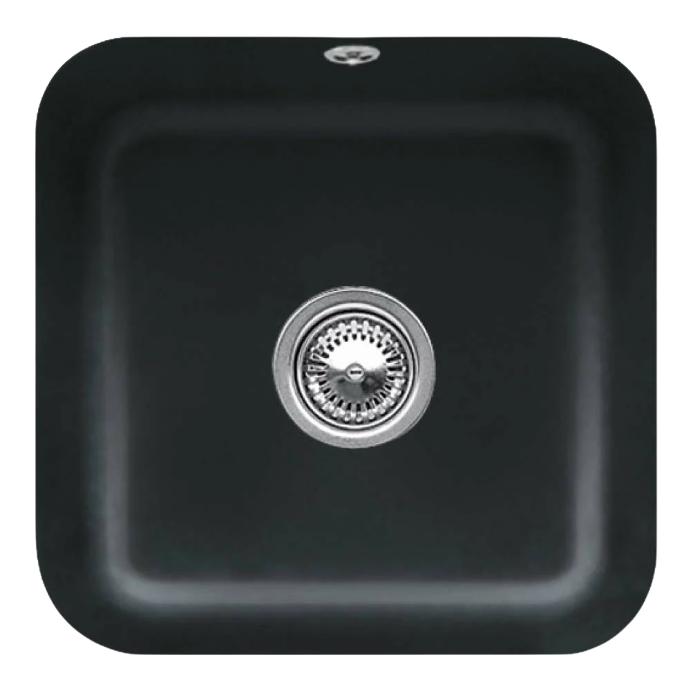 Villeroy & Boch Cisterna 50 445mm Square Under Counter Sink with Overflow Pure Black - Image 3