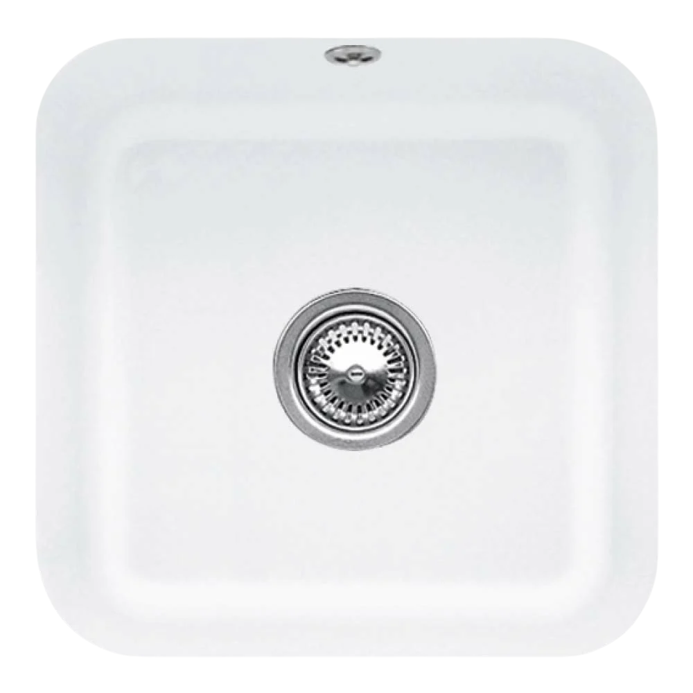 Villeroy & Boch Cisterna 50 445mm Square Under Counter Sink with Overflow Stone White
