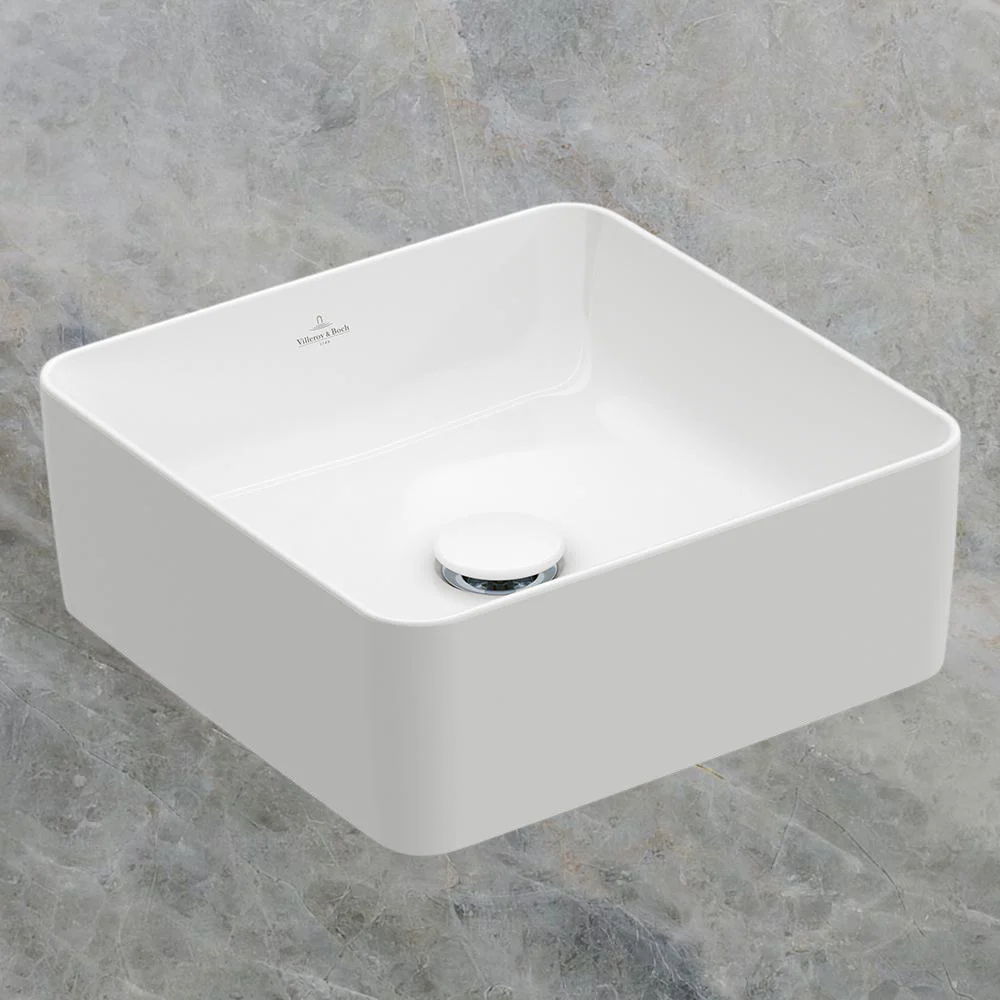 Villeroy & Boch Collaro Square Vessel Basin Alpine White - Image 2