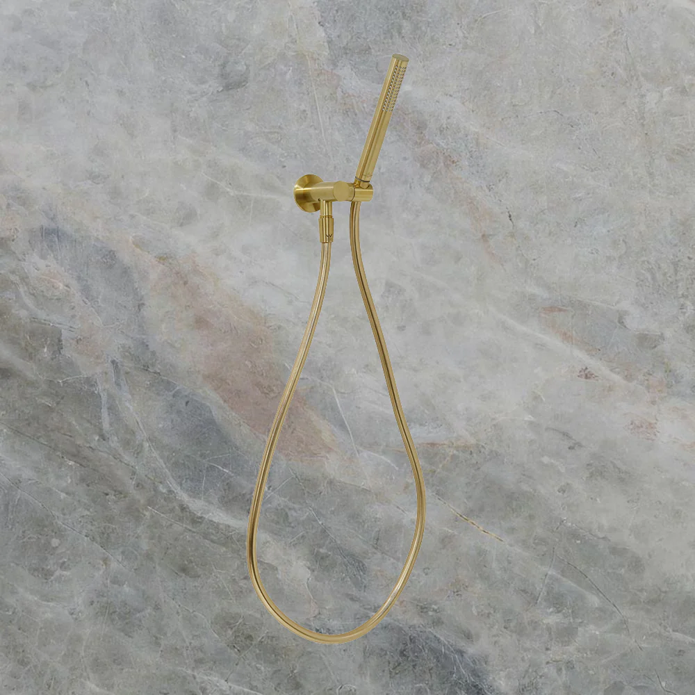 Villeroy & Boch Embrace Pure Adjustable Hook & Union Shower Set Brushed Gold - Image 2