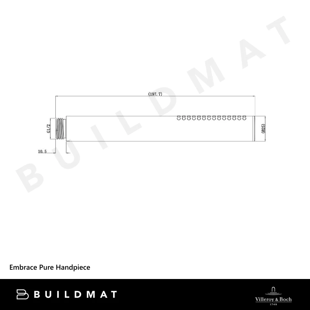 Villeroy & Boch Embrace Pure Shower Handpiece Brushed Nickel - Image 4
