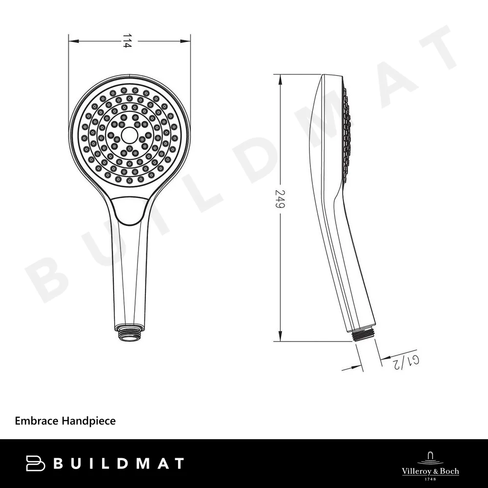 Villeroy & Boch Embrace Shower Handpiece Chrome - Image 4