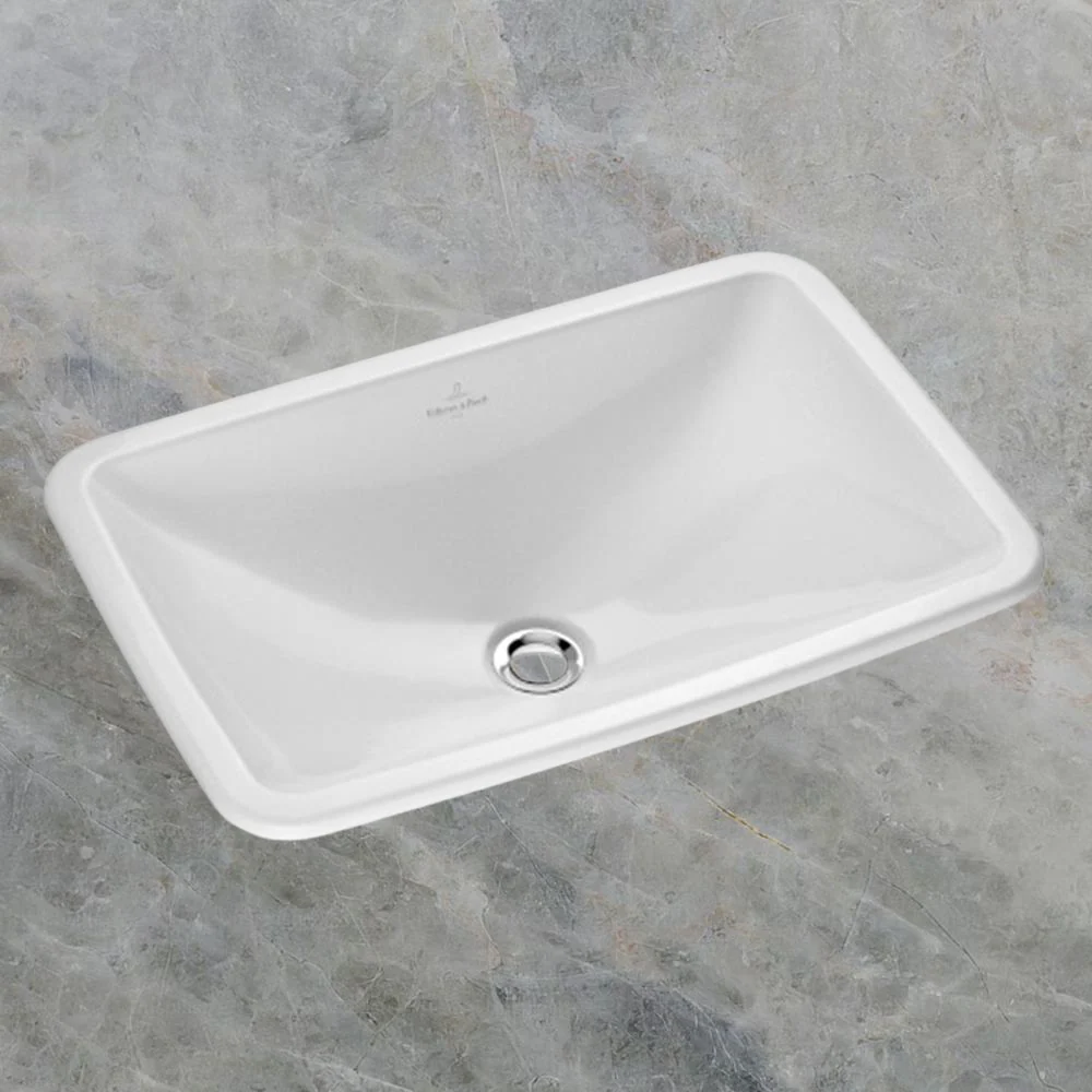 Villeroy & Boch Loop Slim 510mm Rectangular Drop In Basin with Overflow Alpine White - Image 2