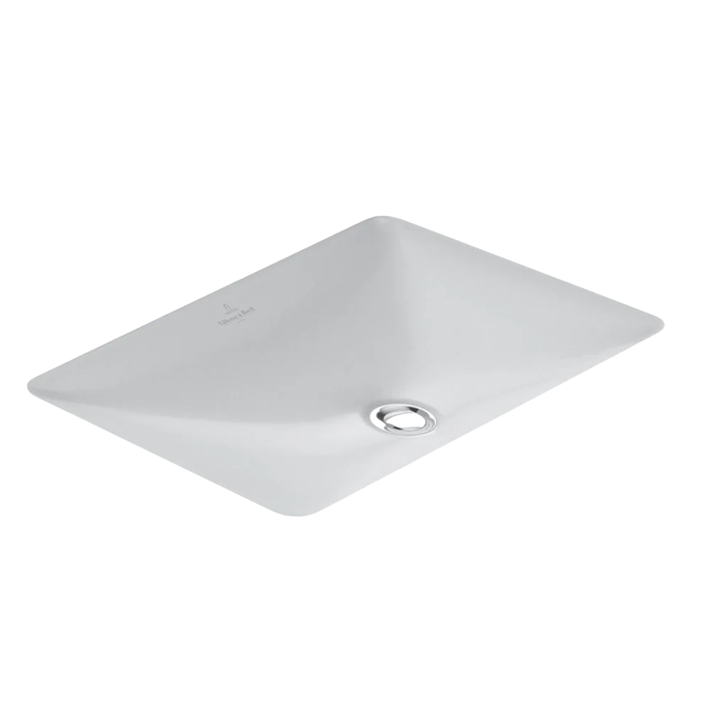 Villeroy & Boch Loop Slim 540mm Rectangular Under Counter Basin with Overflow Alpine White - Image 3