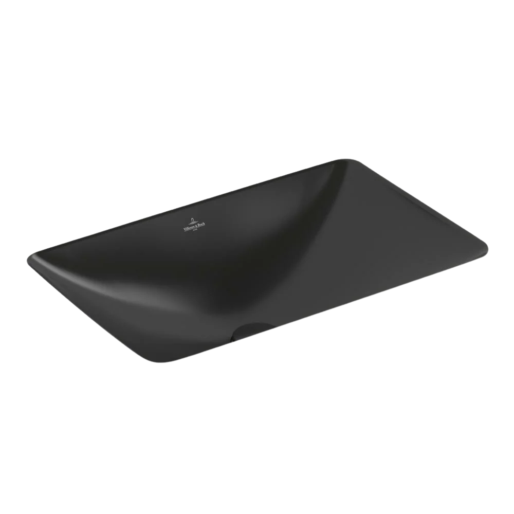 Villeroy & Boch Loop Slim 540mm Rectangular Under Counter Basin with Overflow Pure Black