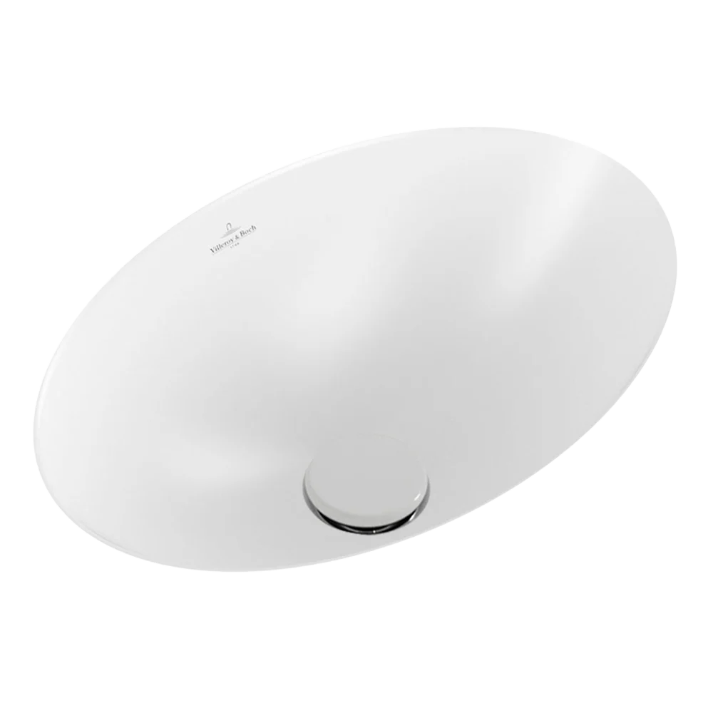 Villeroy & Boch Loop Slim 560mm Oval Under Counter Basin with Overflow Stone White - Image 3